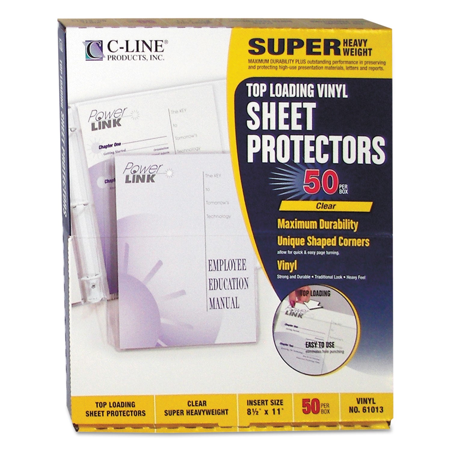 Super Heavyweight Vinyl Sheet Protectors, Clear, 2 Sheets, 11 x 8.5, 50/Box -