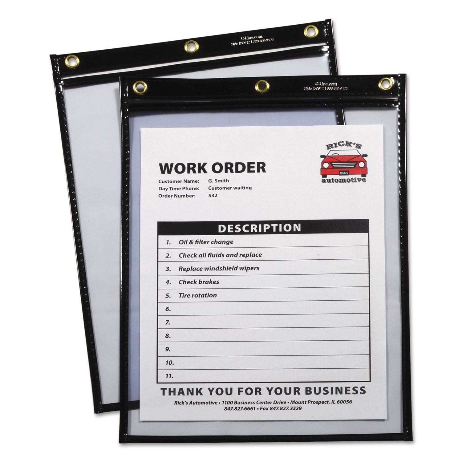 heavy-duty-super-heavyweight-plus-stitched-shop-ticket-holders-clear-black-9-x-12-15-box_cli50912 - 1