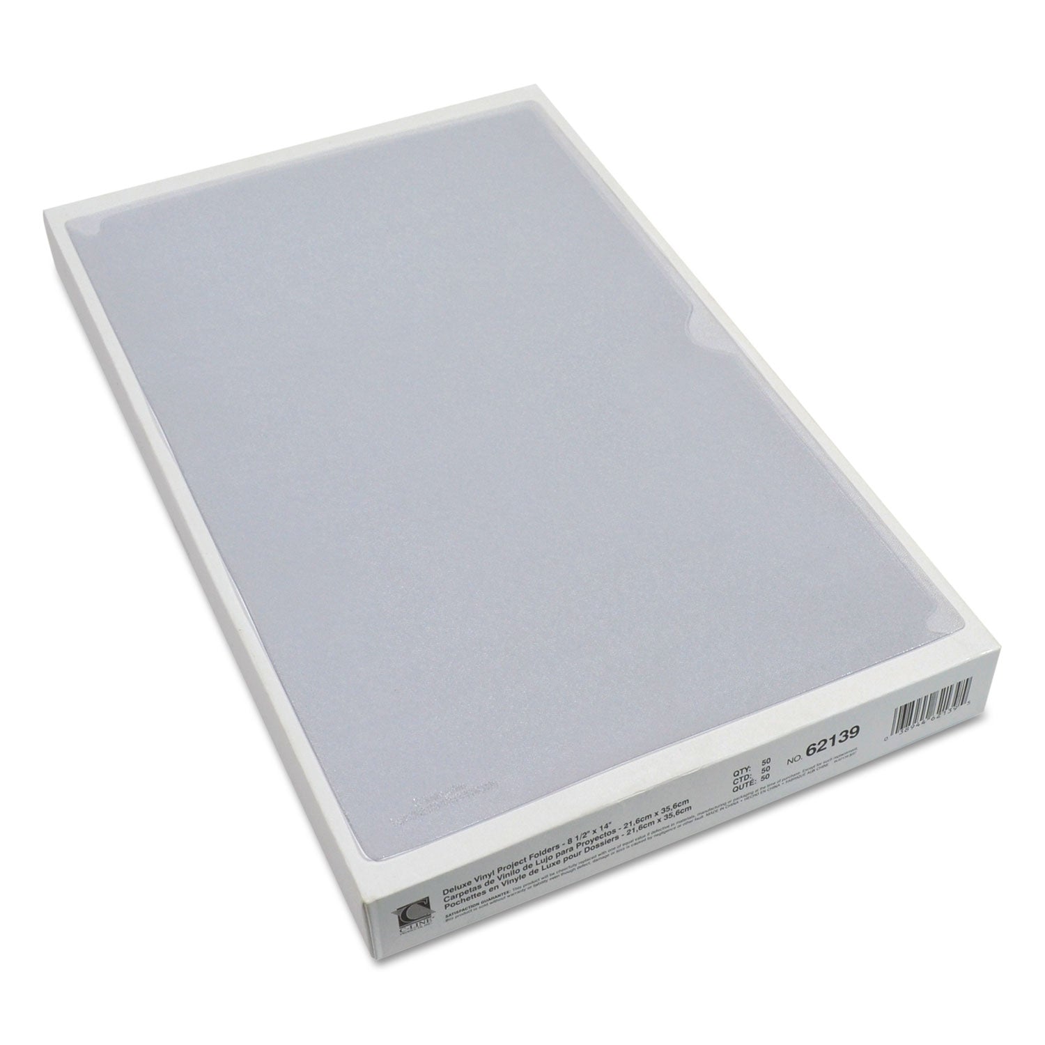 Deluxe Vinyl Project Folders, Legal Size, Clear, 50/Box -