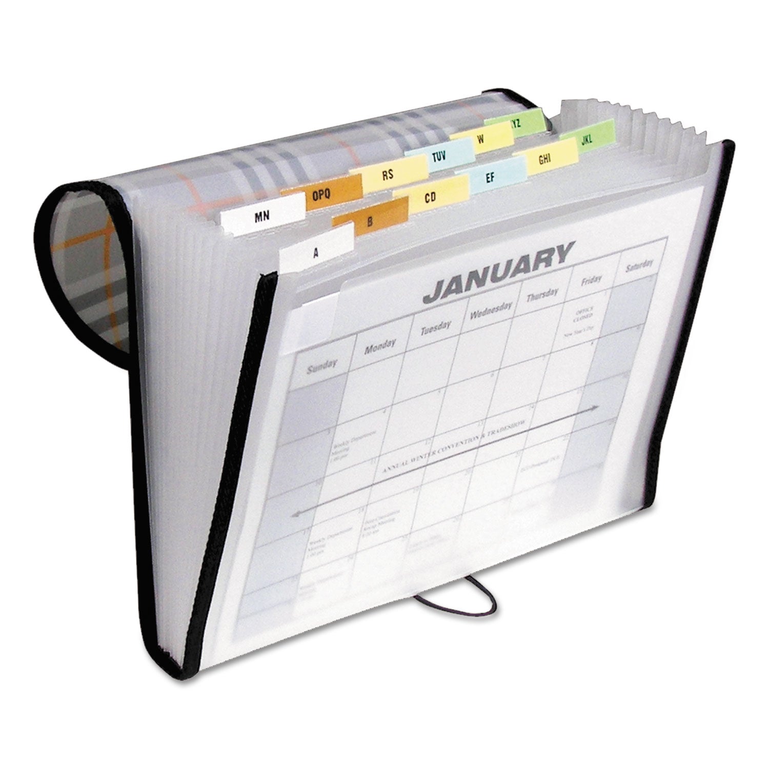 Plaid Design Expanding Files, 1.5" Expansion, 13 Sections, Cord/Hook Closure, 1/6-Cut Tabs, Letter Size, Gray Plaid -