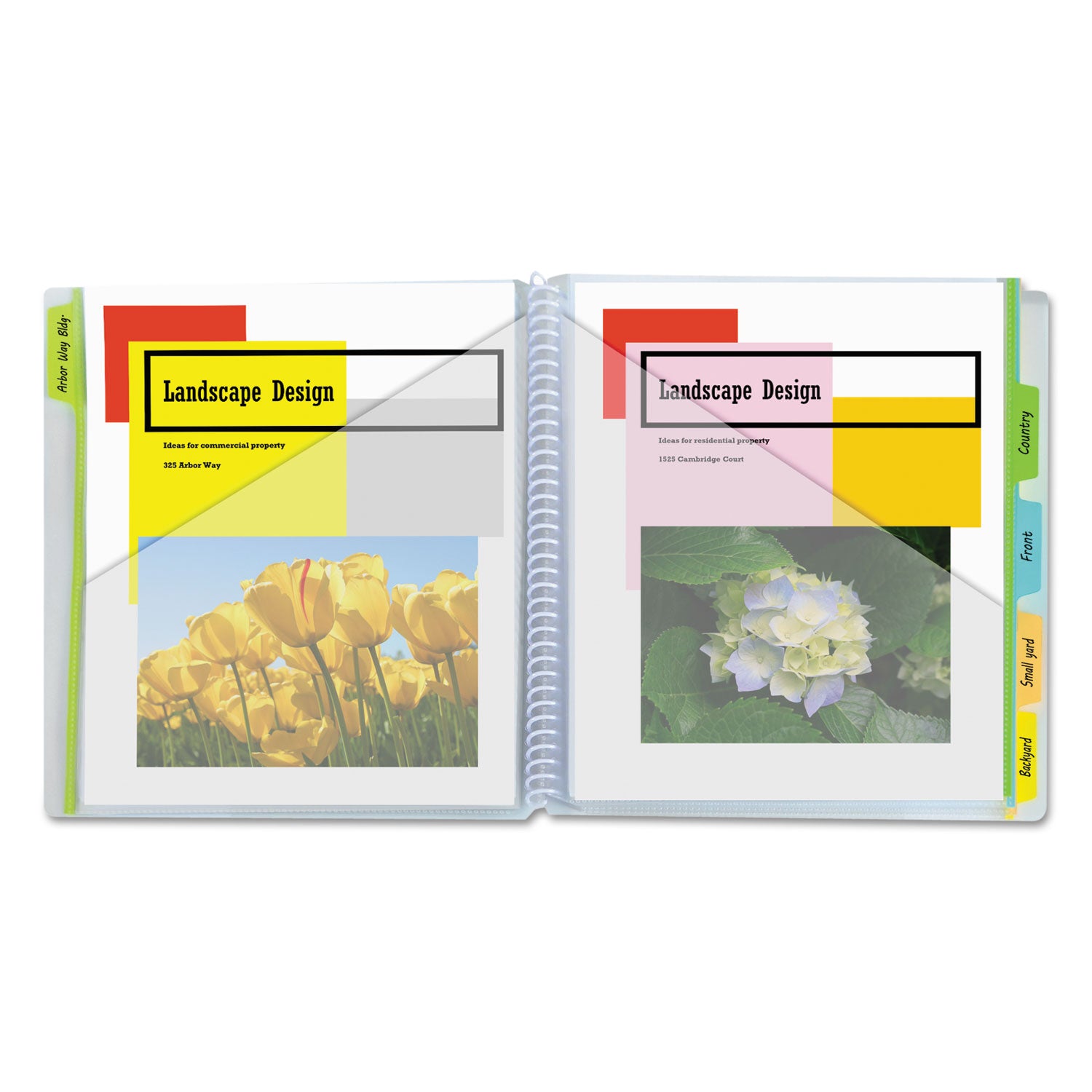 10-Pocket Poly Portfolio with Write-On Tabs, 8.5 x 11, Clear/Clear -