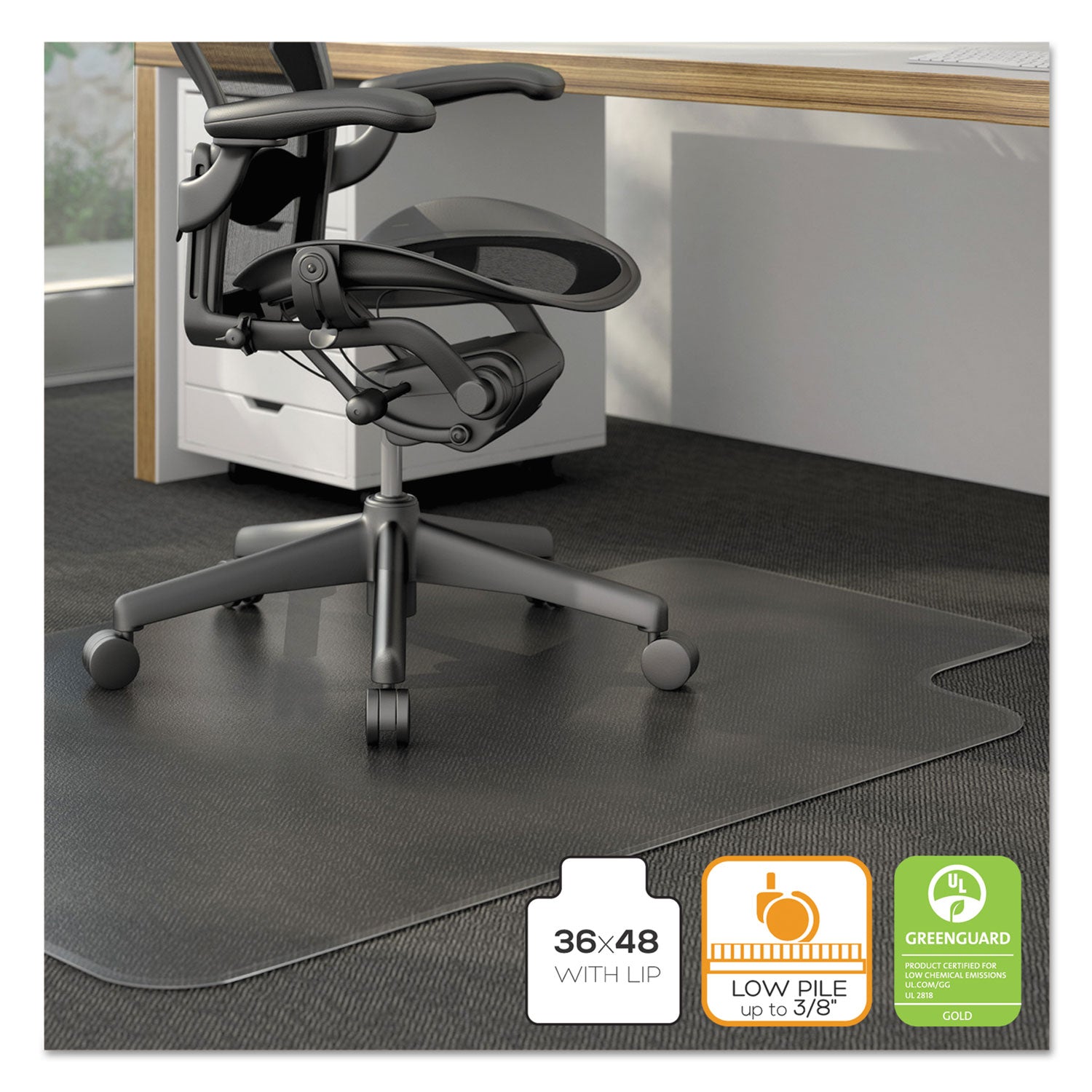 moderate-use-studded-chair-mat-for-low-pile-carpet-36-x-48-lipped-clear_alemat3648clpl - 2
