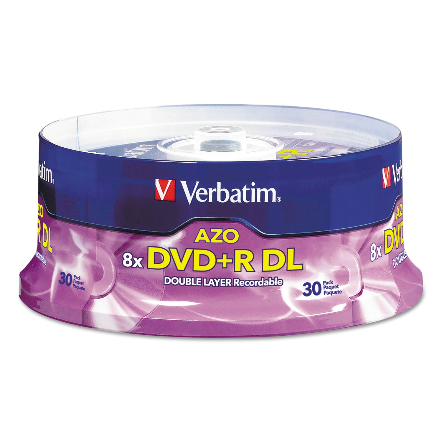 DVD+R Dual Layer Recordable Disc, 8.5 GB, 8x, Spindle, Silver, 30/Pack -