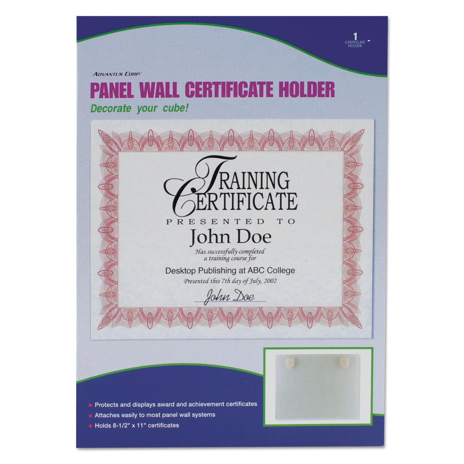 Panel Wall Acrylic Frame, 11 x 8.5, Fabric Panel Mount, Clear -