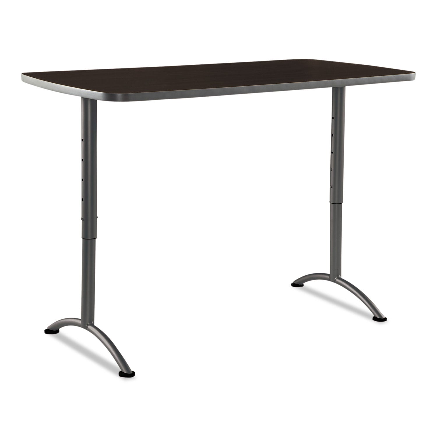 ARC Adjustable-Height Table, Rectangular, 30" x 60" x 30" to 42", Walnut/Gray -