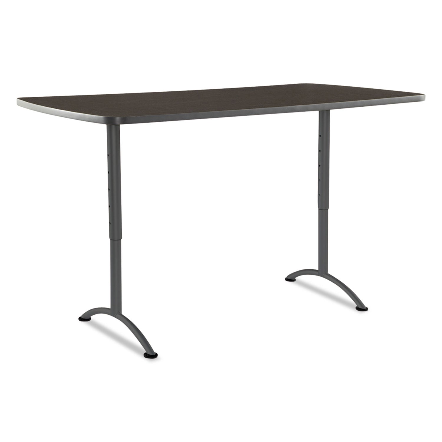ARC Adjustable-Height Table, Rectangular, 36" x 72" x 30" to 42", Walnut Top, Gray Base -
