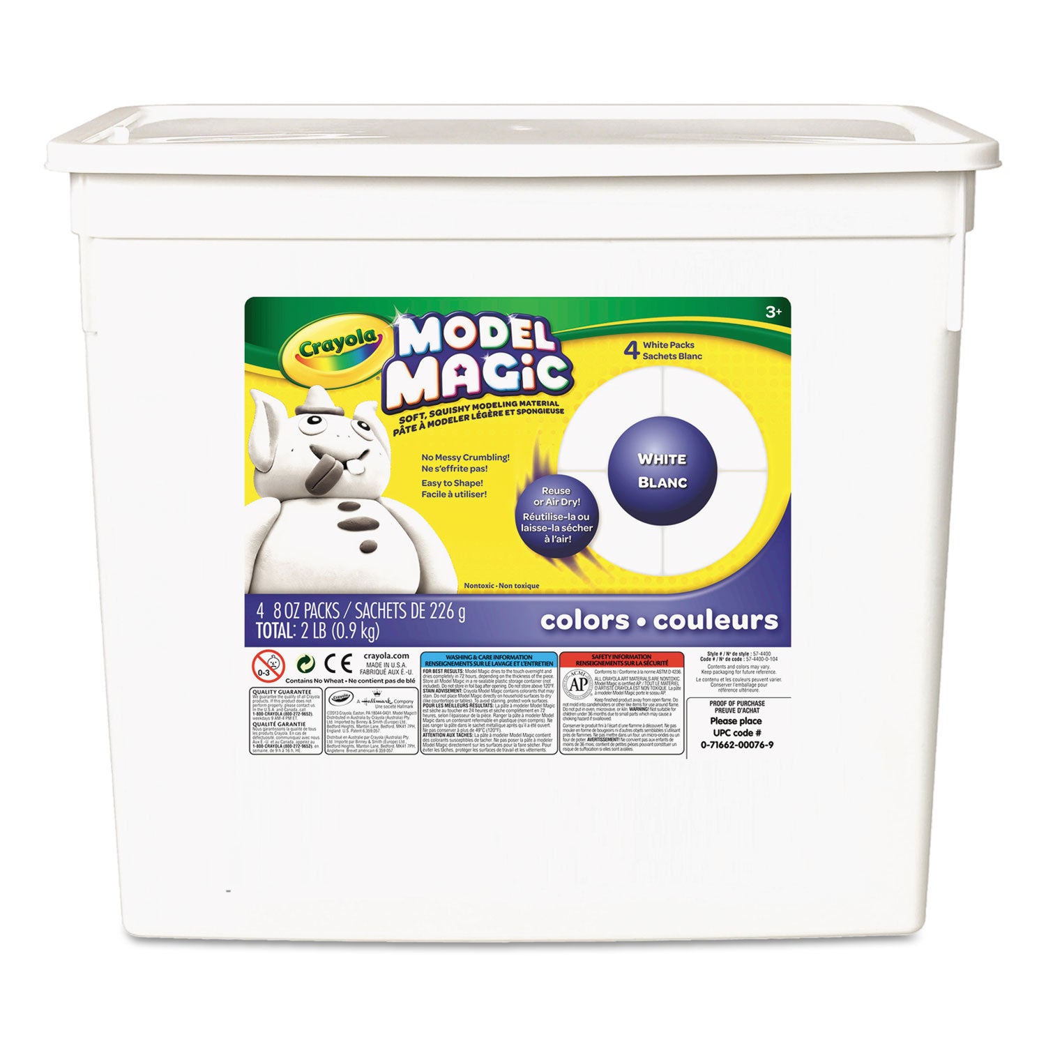 Model Magic Modeling Compound, 8 oz Packs, 4 Packs, White, 2 lbs -