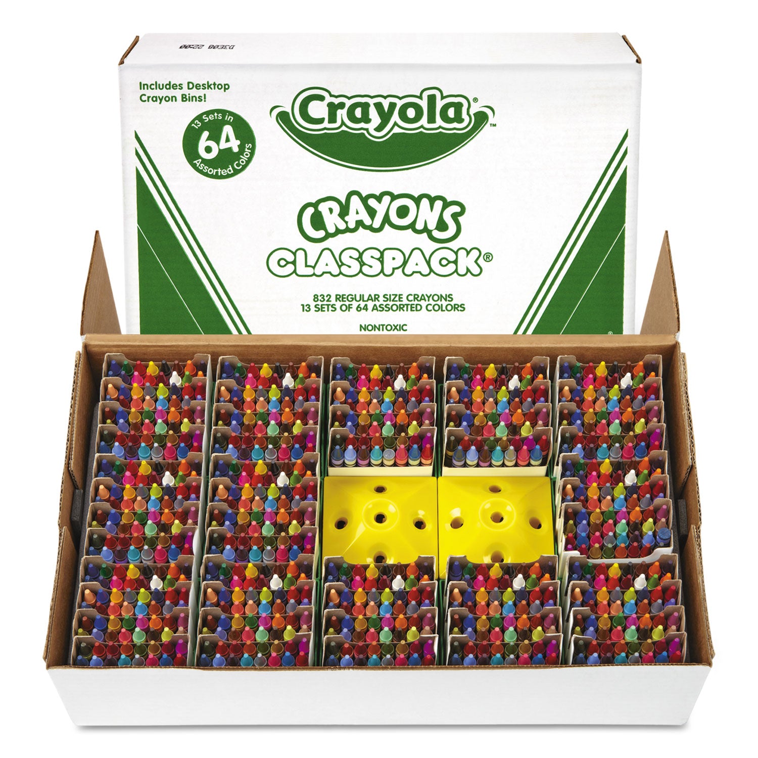 Classpack Regular Crayons, Assorted, 13 Caddies, 832/Box -