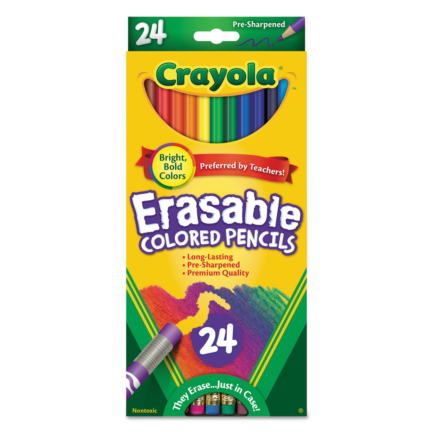 erasable-color-pencil-set-33-mm-2b-assorted-lead-and-barrel-colors-24-pack_cyo682424 - 1