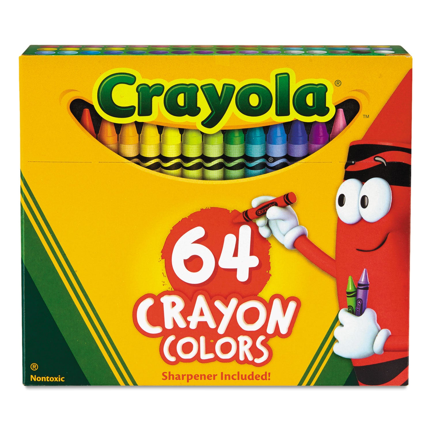 Classic Color Crayons in Flip-Top Pack with Sharpener, 64 Colors/Pack -