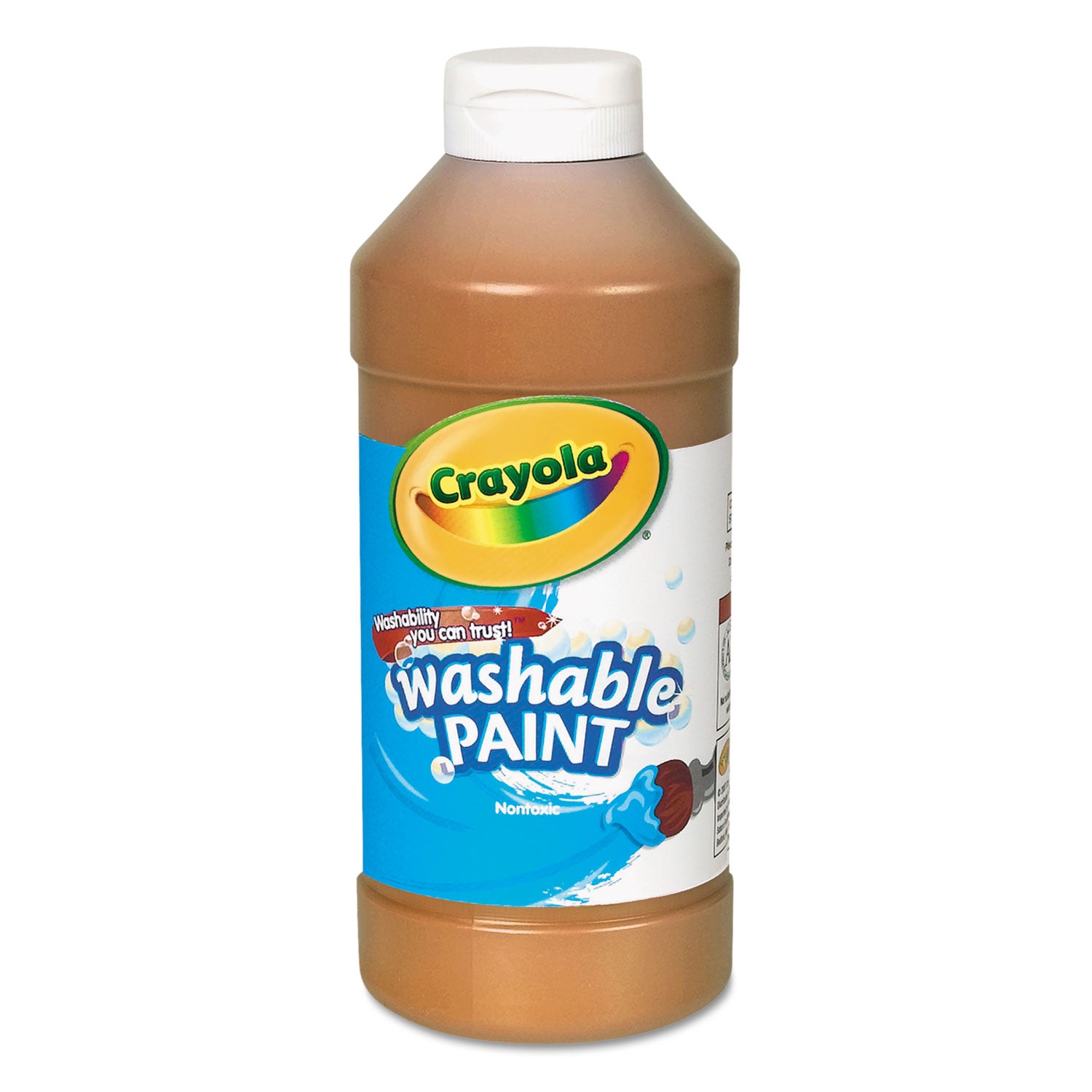 Washable Paint, Orange, 16 oz Bottle -