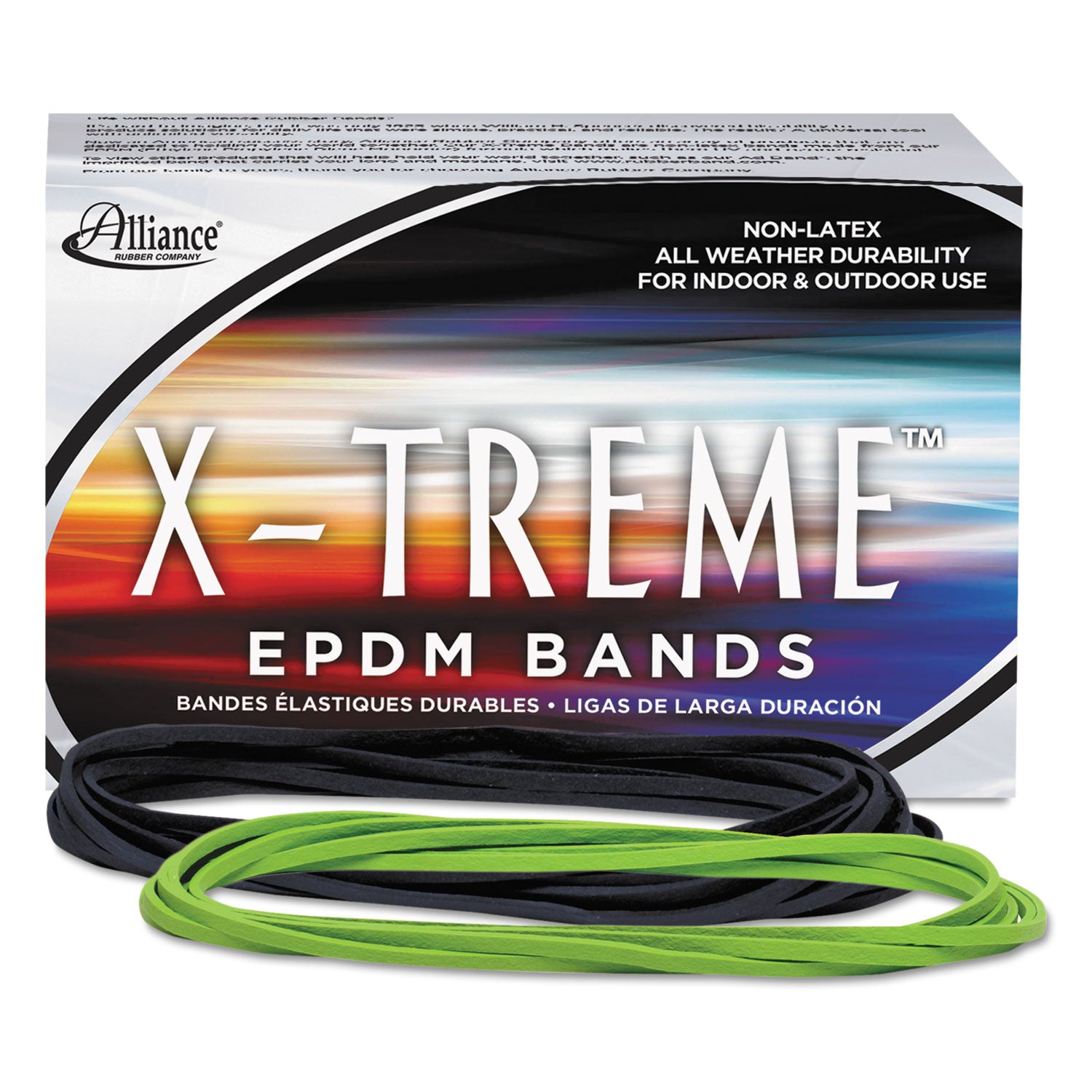 X-Treme Rubber Bands, Size 117B, 0.08" Gauge, Lime Green, 1 lb Box, 200/Box -