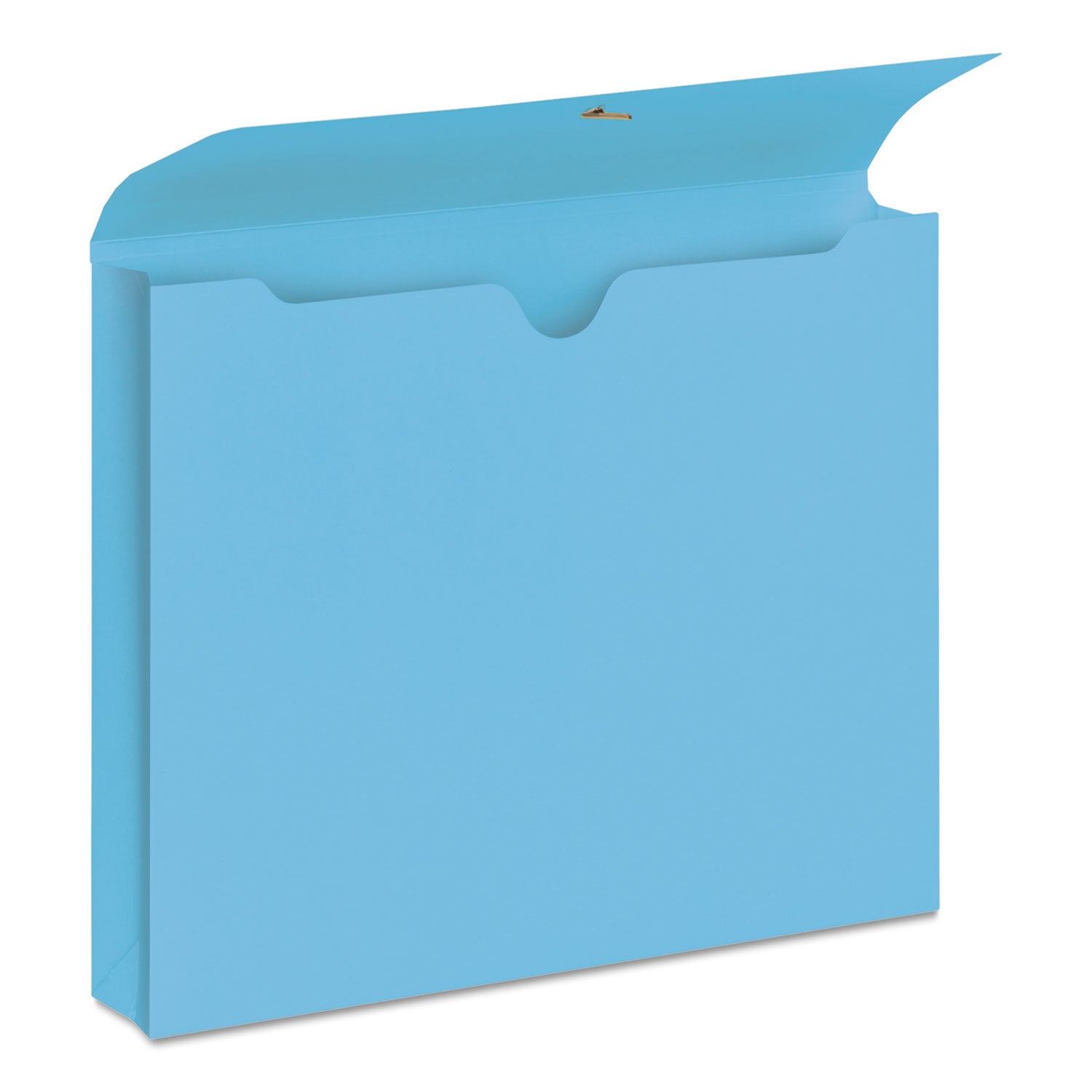 Expanding Wallet with Elastic Cord, 2" Expansion, 1 Section, Elastic Cord Closure, Letter Size, Blue, 10/Box -