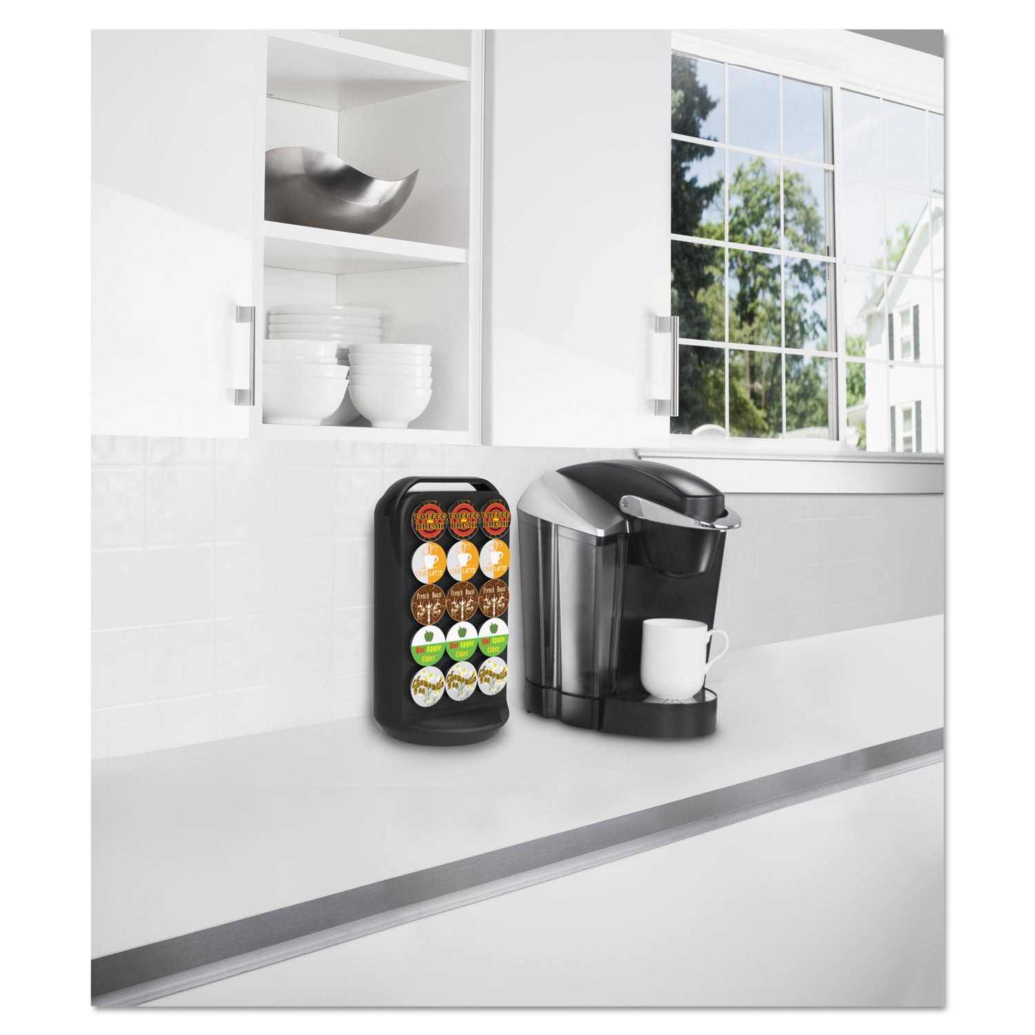 Coffee Pod Carousel, Fits 30 Pods, 6.8 x 6.8 x 12.63, Black -