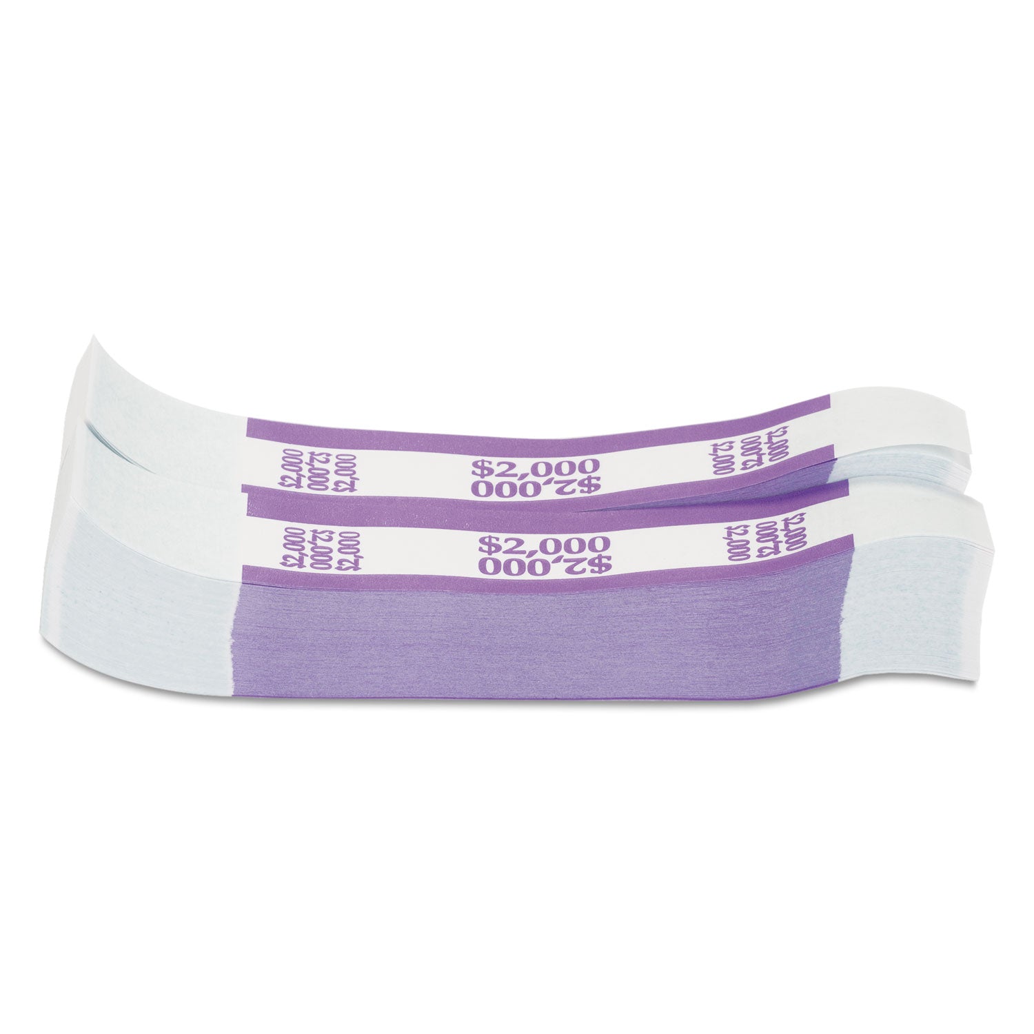 Currency Straps, Violet, $2,000 in $20 Bills, 1000 Bands/Pack -