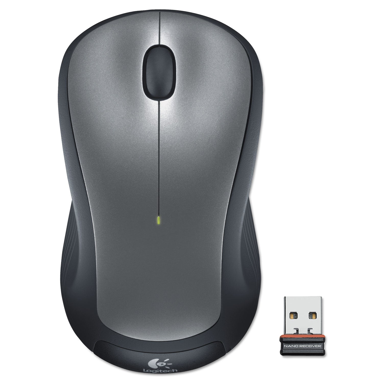 M310 Wireless Mouse, 2.4 GHz Frequency/30 ft Wireless Range, Left/Right Hand Use, Silver/Black -
