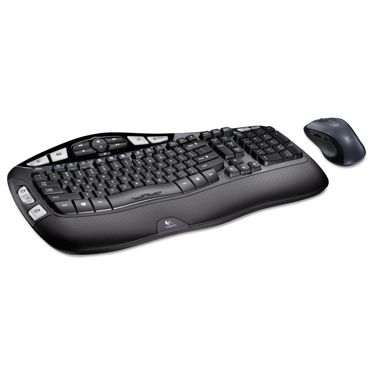 MK550 Wireless Wave Keyboard + Mouse Combo, 2.4 GHz Frequency/30 ft Wireless Range, Black -