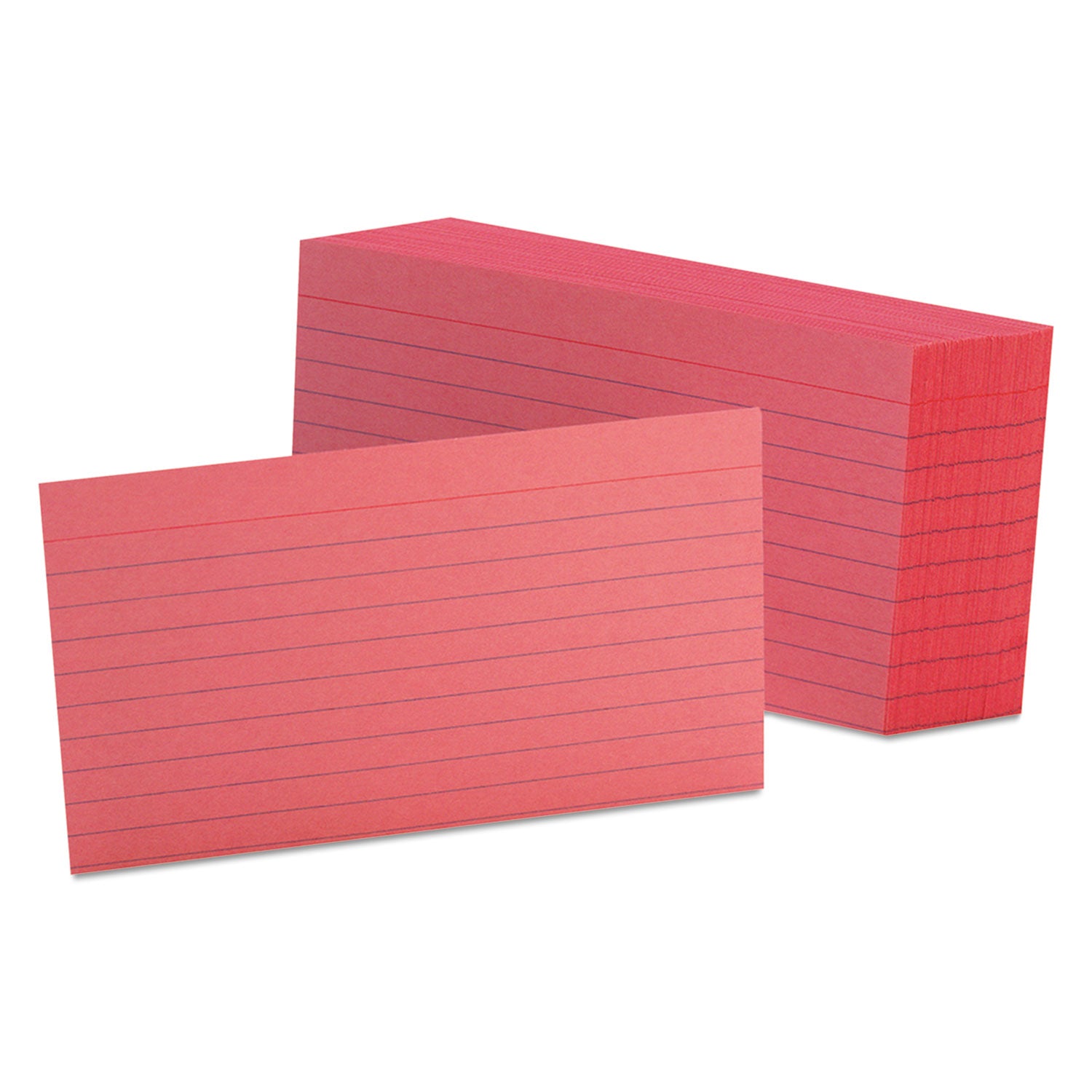 Ruled Index Cards, 3 x 5, Cherry, 100/Pack -
