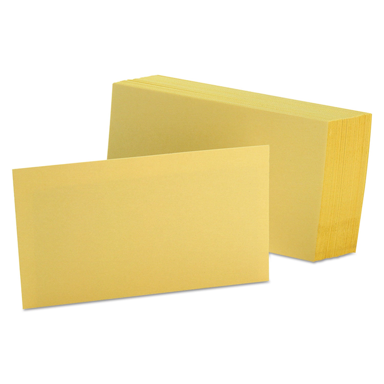 Unruled Index Cards, 3 x 5, Canary, 100/Pack -