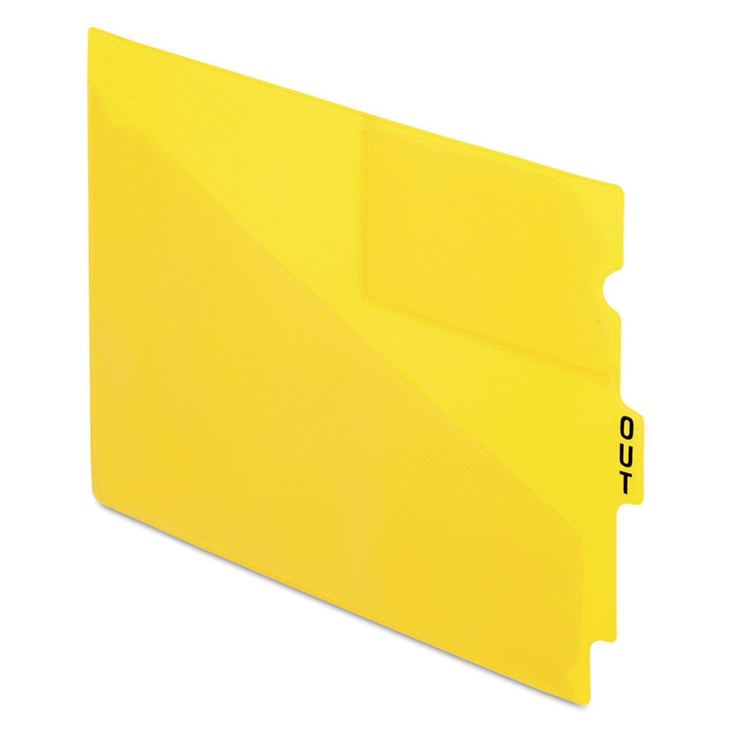 Colored Poly Out Guides with Center Tab, 1/3-Cut End Tab, Out, 8.5 x 11, Yellow, 50/Box -
