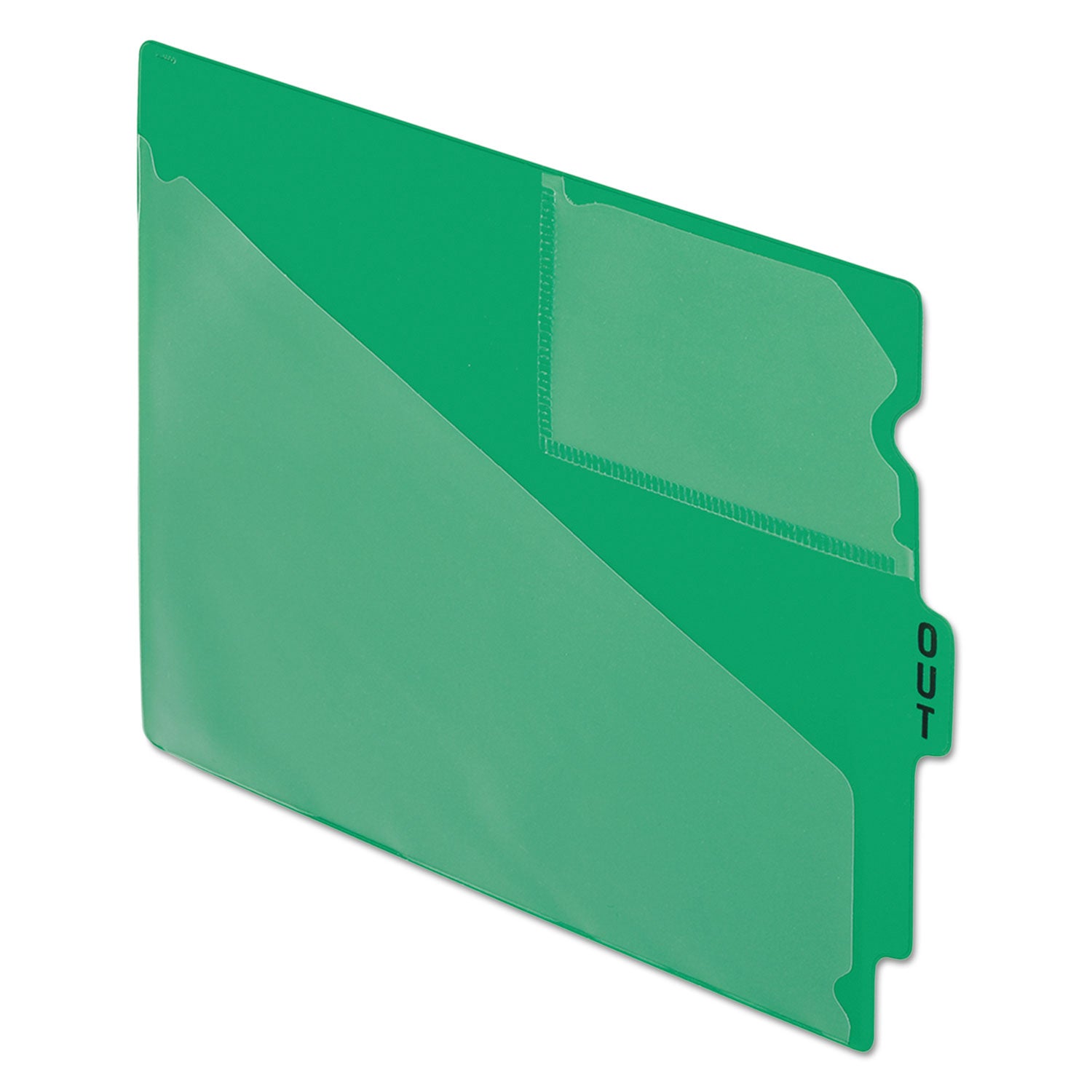 Colored Poly Out Guides with Center Tab, 1/3-Cut End Tab, Out, 8.5 x 11, Green, 50/Box -
