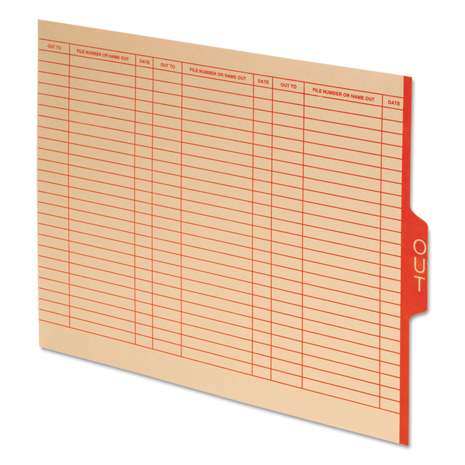 Out Guides with Center Tab, 1/3-Cut End Tab, Out, 8.5 x 11, Manila, 100/Box -