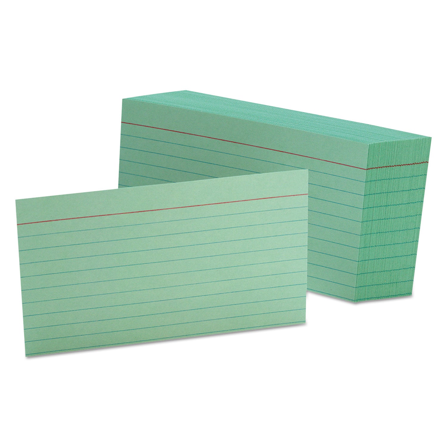 Ruled Index Cards, 3 x 5, Green, 100/Pack -