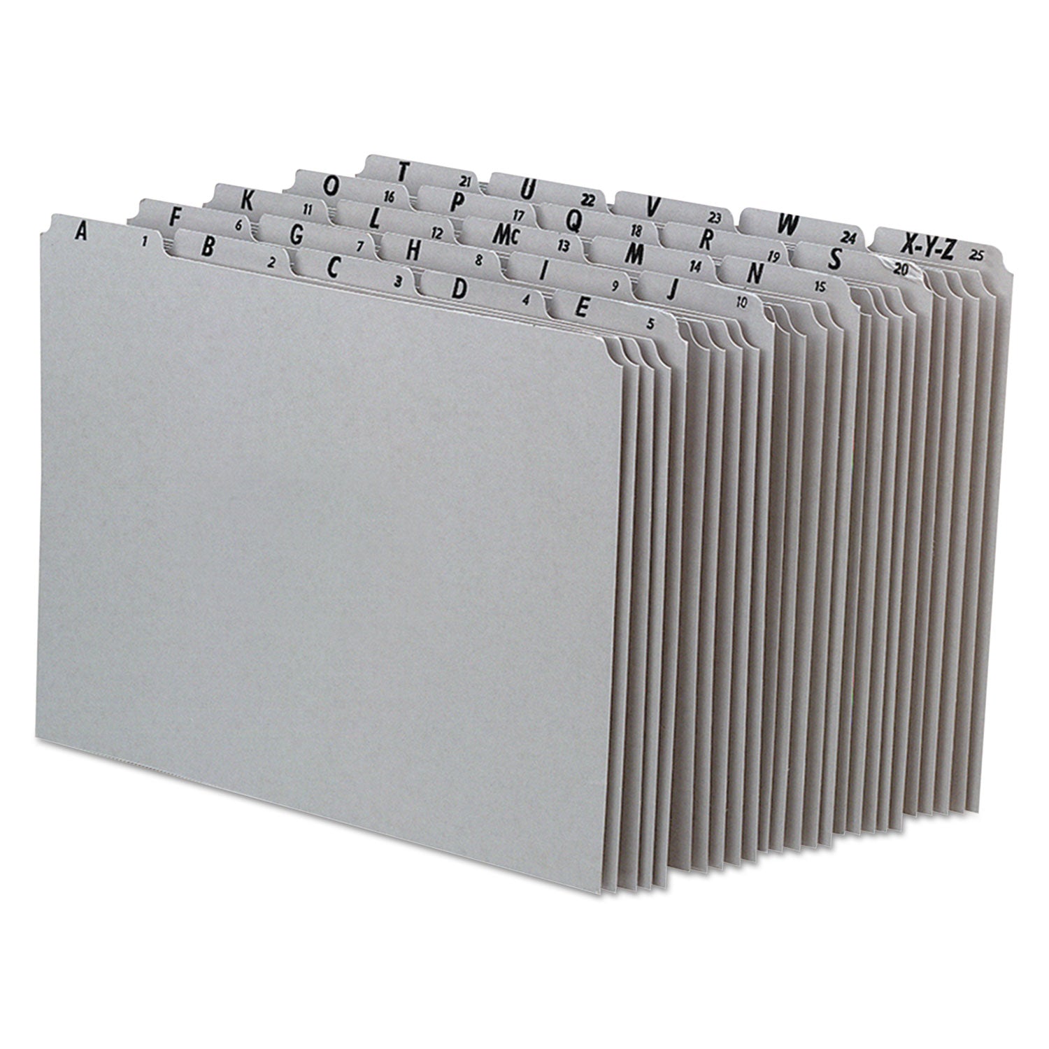Top Tab A-Z File Guides, 1/5-Cut Top Tab, A to Z, 8.5 x 11, Gray, 25/Set -