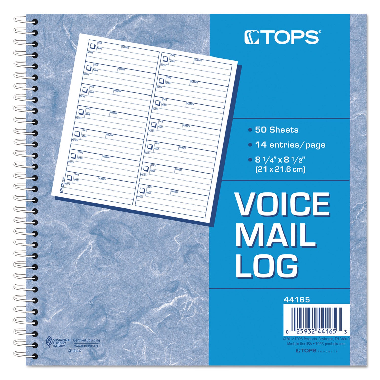 Voice Mail Message Book, One-Part (No Copies), 4 x 1.14, 14 Forms/Sheet, 1,400 Forms Total -