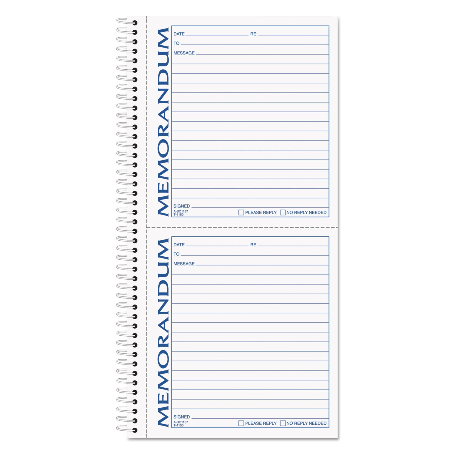 Memorandum Book, Two-Part Carbonless, 5.5 x 5, 2 Forms/Sheet, 100 Forms Total -