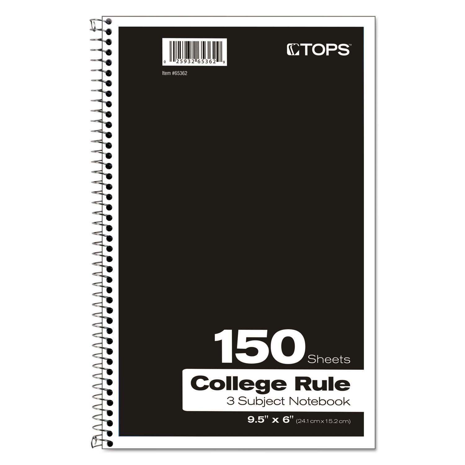 Coil-Lock Wirebound Notebooks, 3-Subject, Medium/College Rule, Randomly Assorted Cover Color, (150) 9.5 x 6 Sheets -