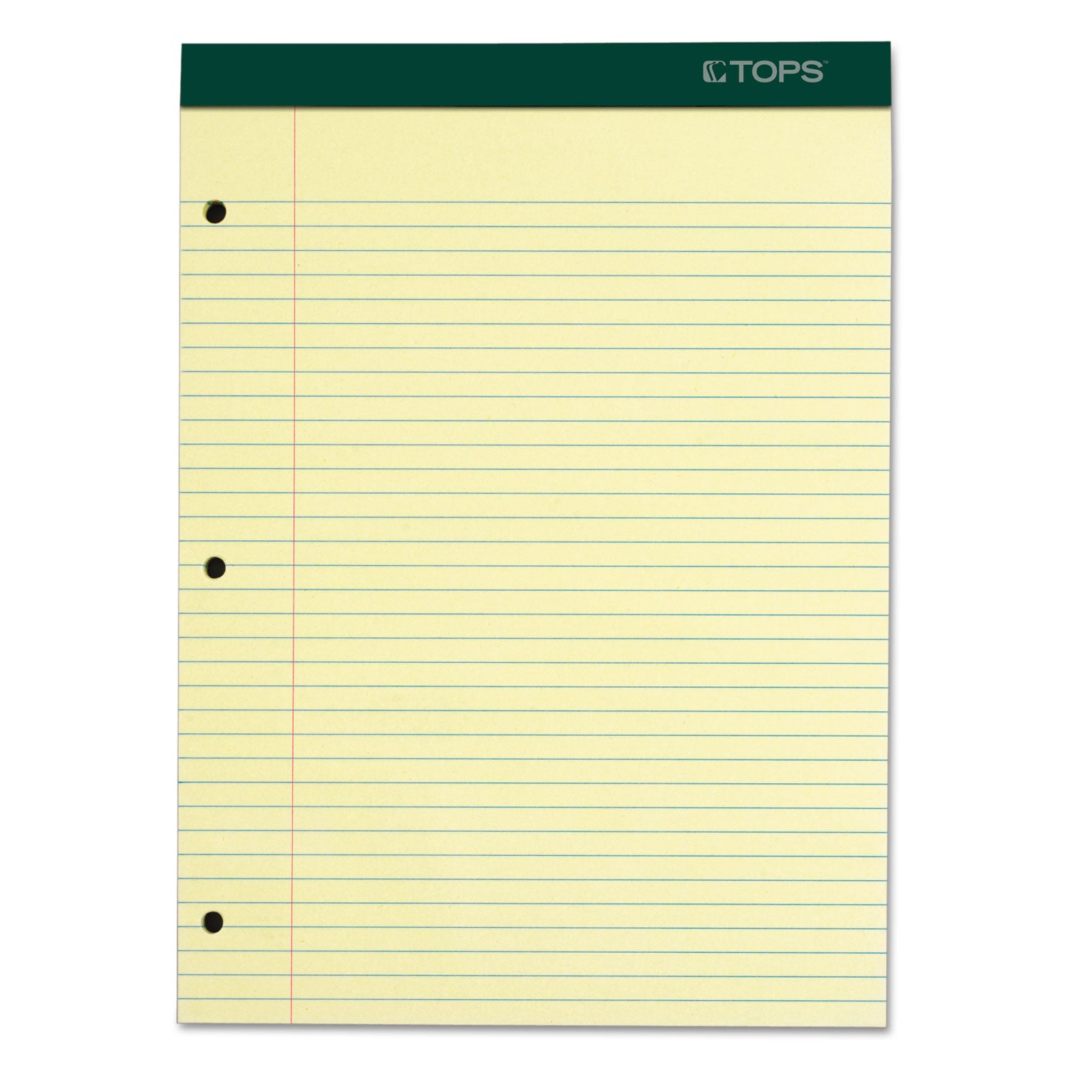 Double Docket Ruled Pads with Extra Sturdy Back, Medium/College Rule, 100 Canary-Yellow 8.5 x 11.75 Sheets -