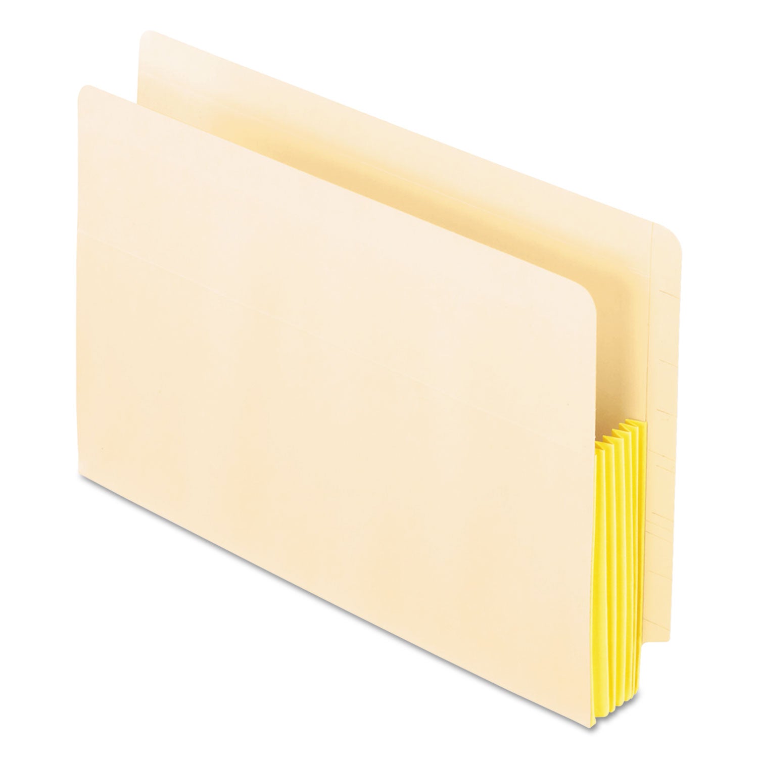 Manila Drop Front Shelf File Pockets with Rip-Proof-Tape Gusset Top, 5.25" Expansion, Legal Size, Manila, 10/Box -