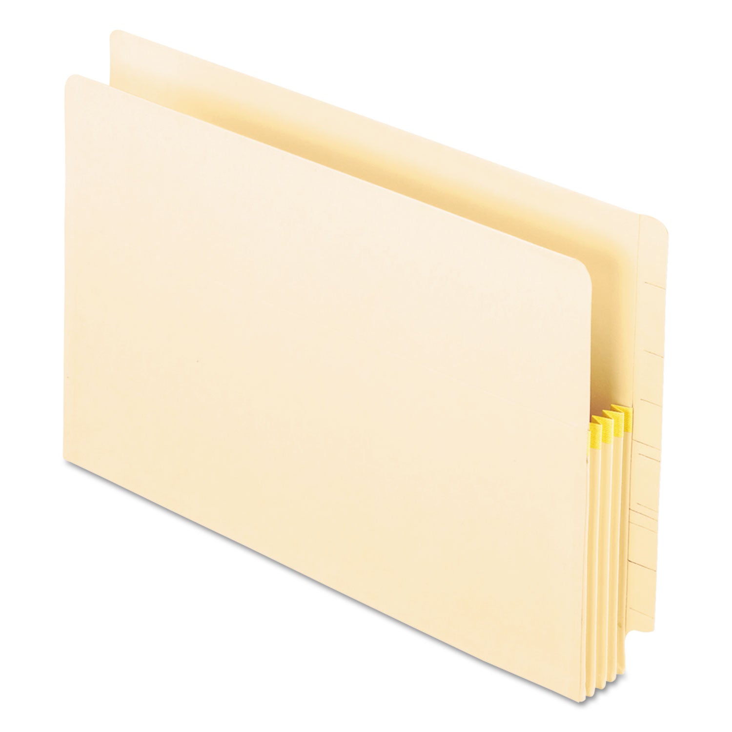 Manila Drop Front Shelf File Pockets with Rip-Proof-Tape Gusset Top, 3.5" Expansion, Legal Size, Manila, 25/Box -