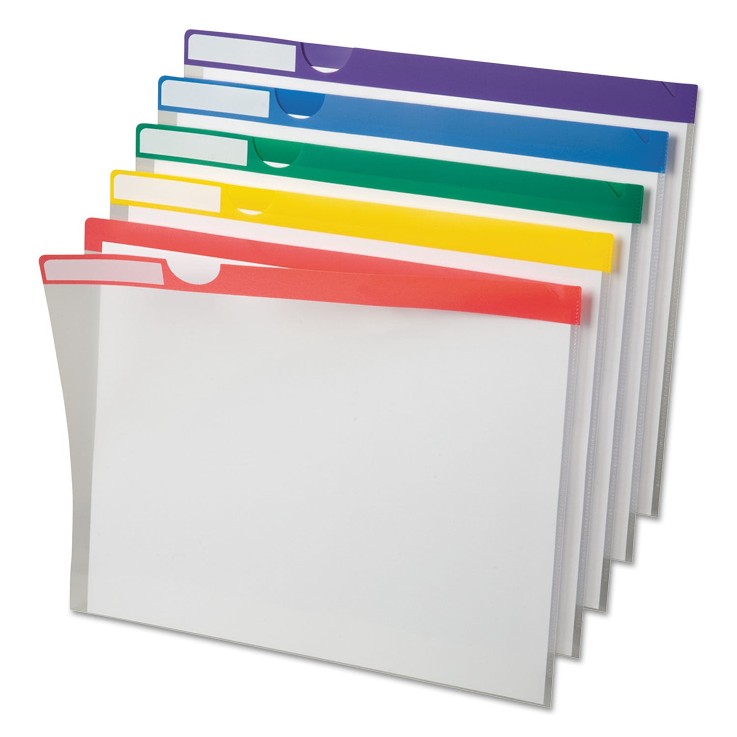 Clear Poly Index Folders, Letter Size, Assorted Colors, 10/Pack -
