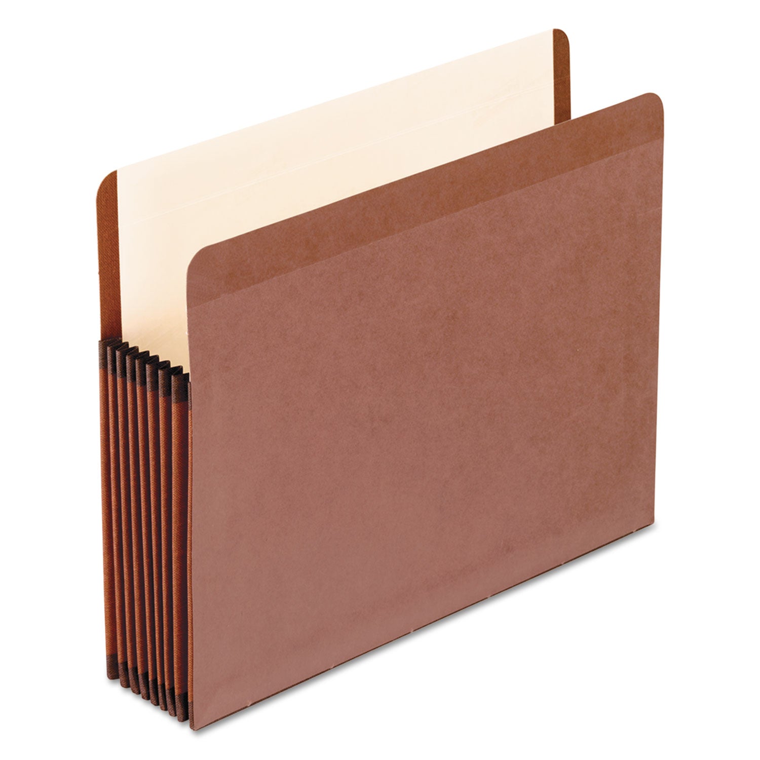 Premium Reinforced Expanding File Pockets, 7" Expansion, Letter Size, Red Fiber, 5/Box -