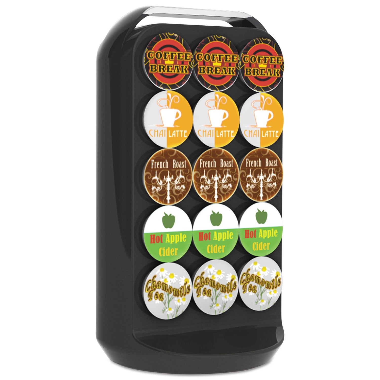 Coffee Pod Carousel, Fits 30 Pods, 6.8 x 6.8 x 12.63, Black -