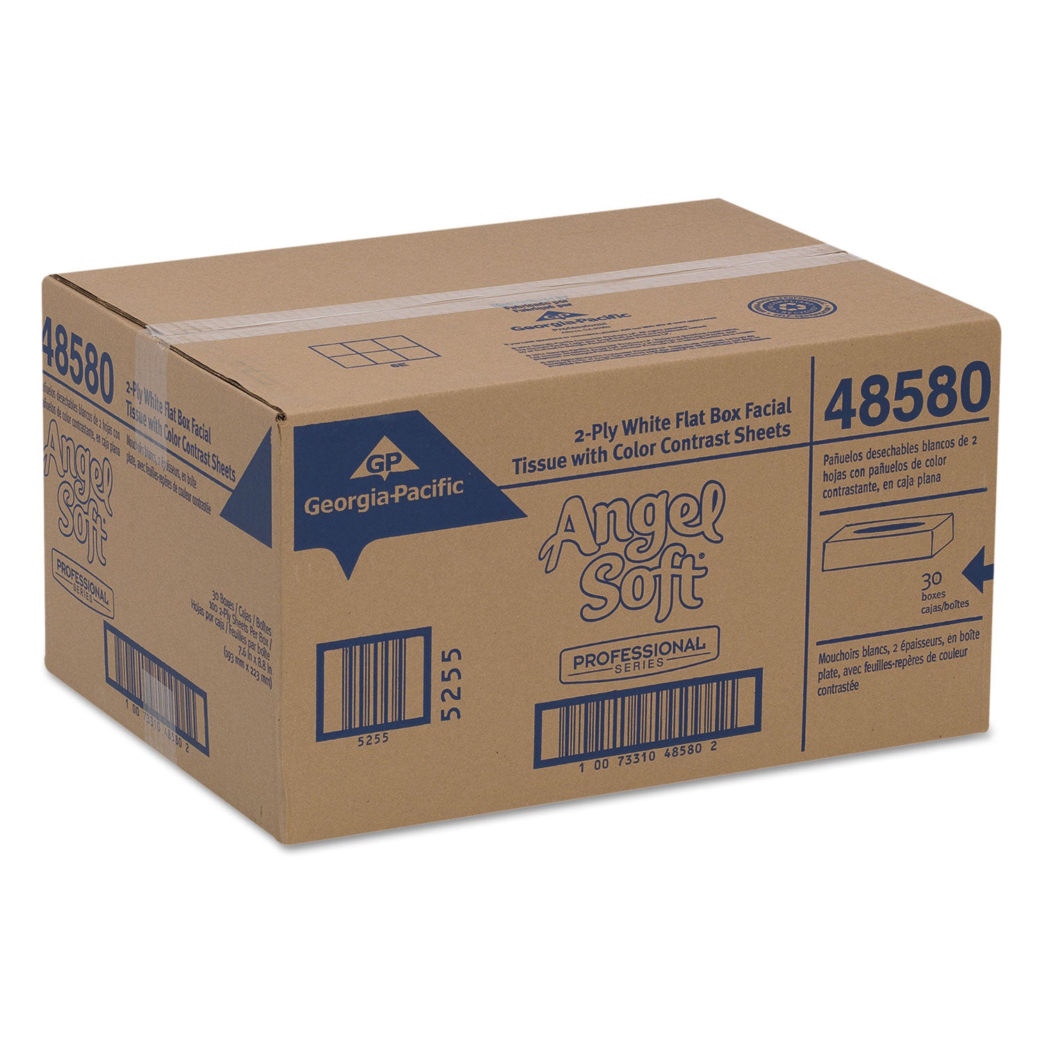 Premium Facial Tissues in Flat Box, 2-Ply, White, 100 Sheets, 30 Boxes/Carton -