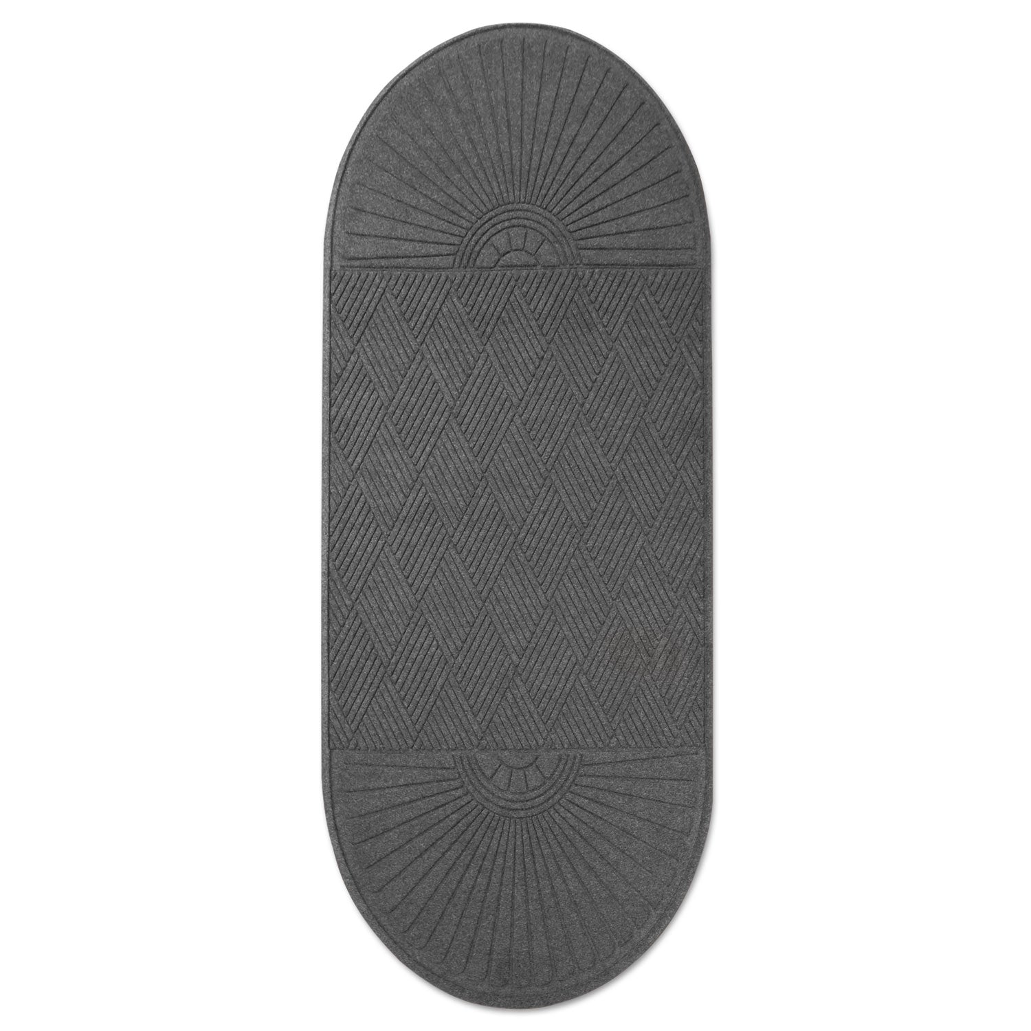 EcoGuard Diamond Floor Mat, Double Fan, 36 x 96, Charcoal -