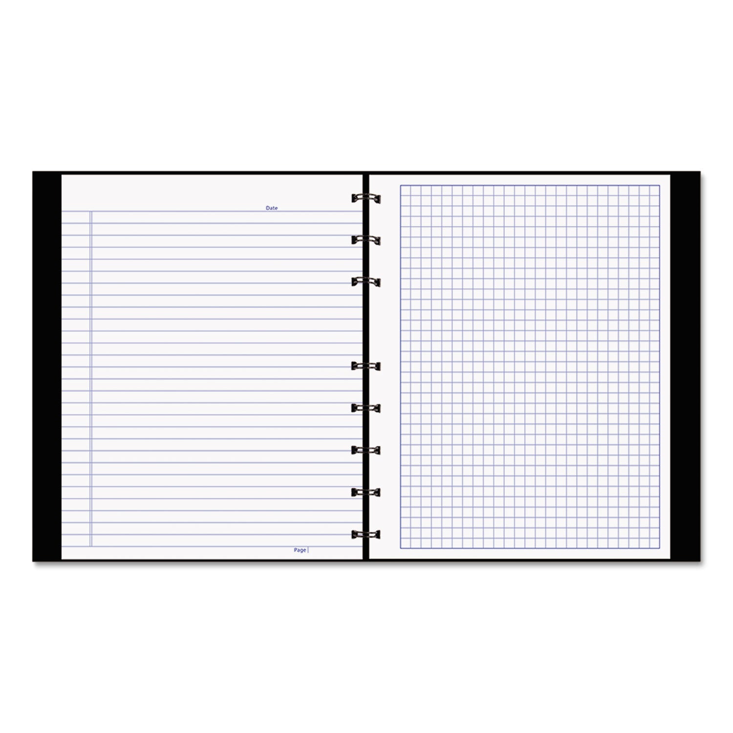 NotePro Quad Notebook, Data/Lab-Record Format with Narrow and Quadrille Rule Sections, Black Cover, (96) 9.25 x 7.25 Sheets -