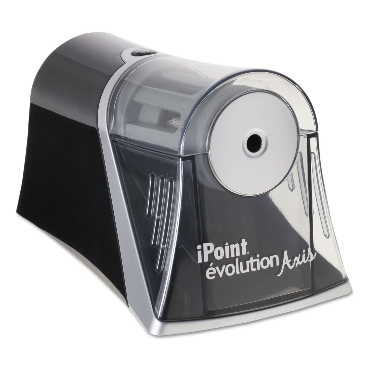 iPoint Evolution Axis Pencil Sharpener, AC-Powered, 4.25 x 7 x 4.75, Black/Silver -