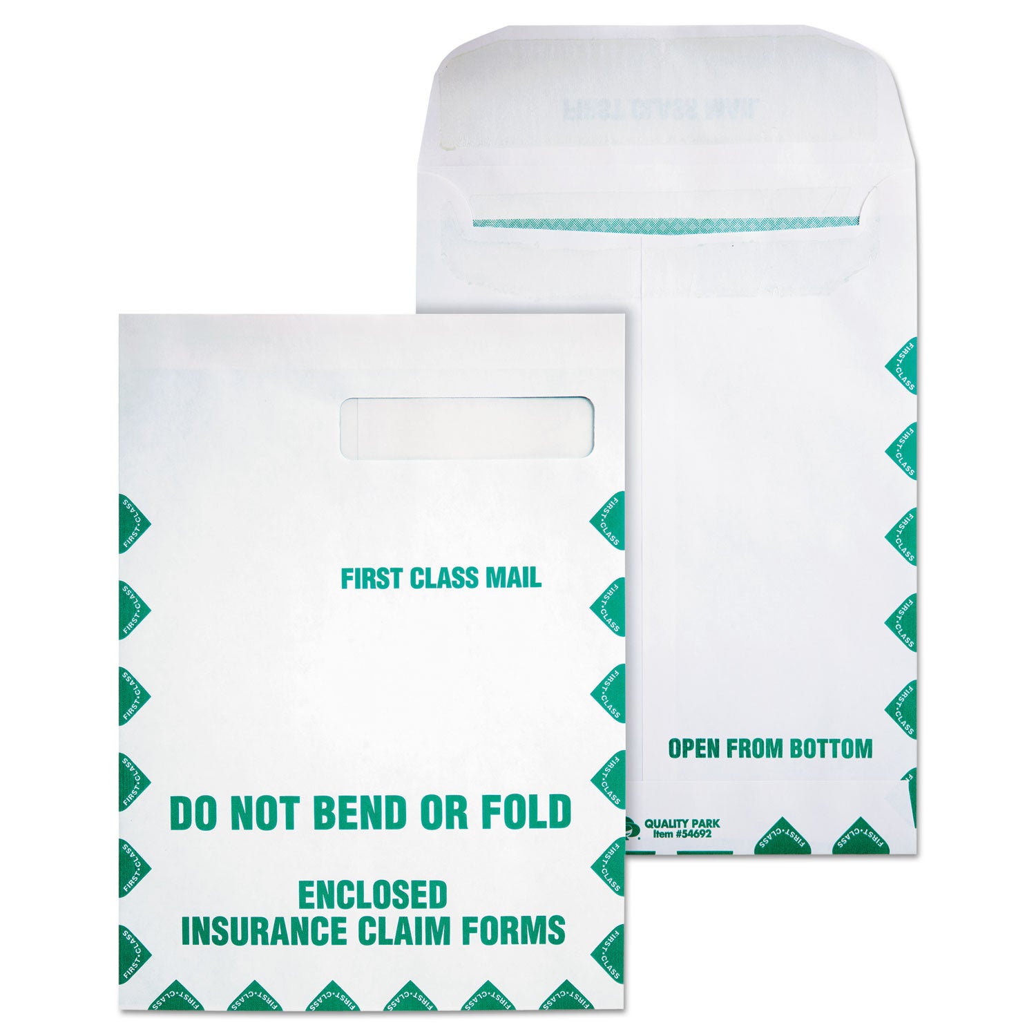 Redi-Seal Insurance Claim Form Envelope, Cheese Blade Flap, Redi-Seal Adhesive Closure, 9 x 12.5, White, 100/Box -