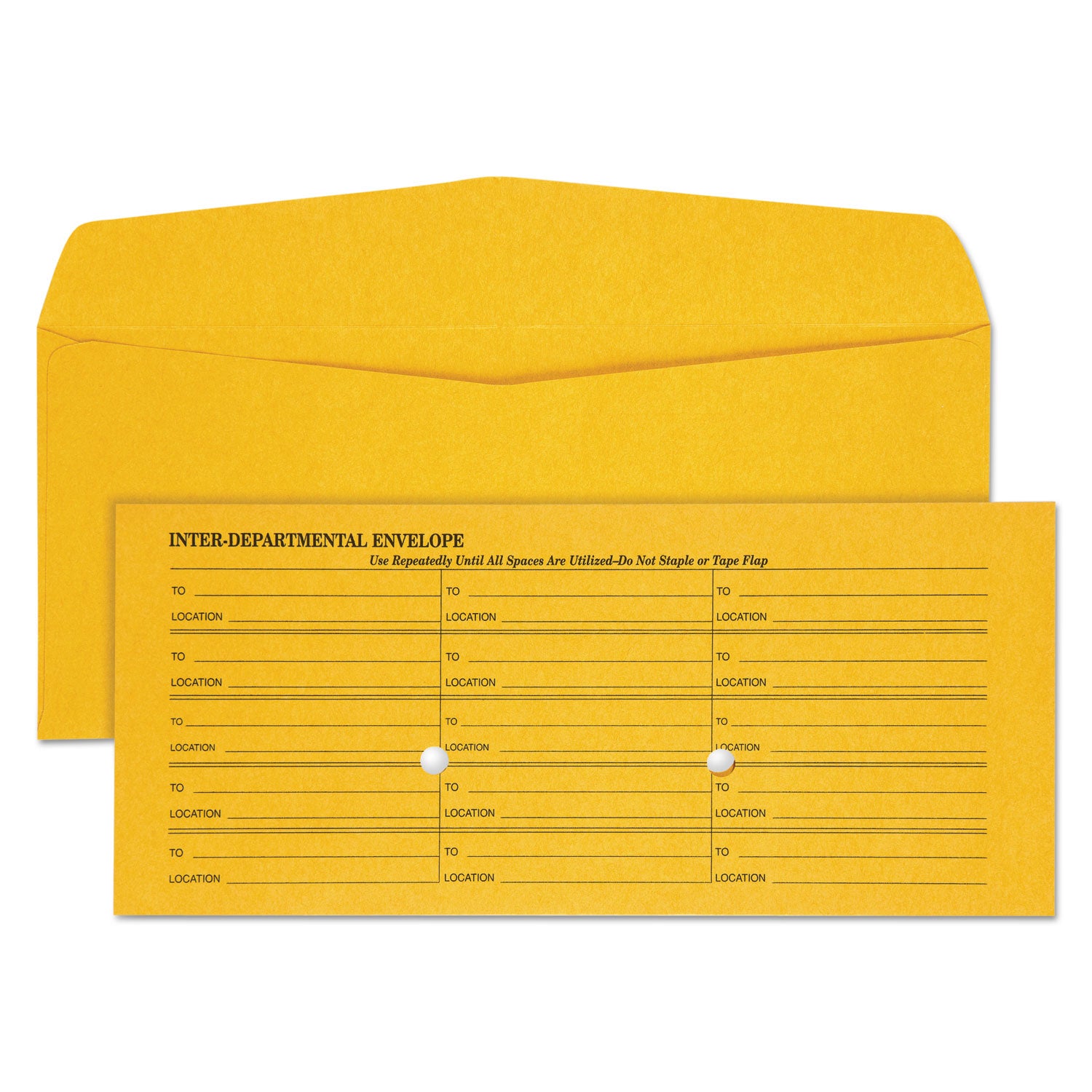 Light Brown Fold Flap Kraft Trade Size Interoffice Envelope, One-Sided Box-Style Format, 4.5 x 10.38, Brown Kraft, 500/Box -