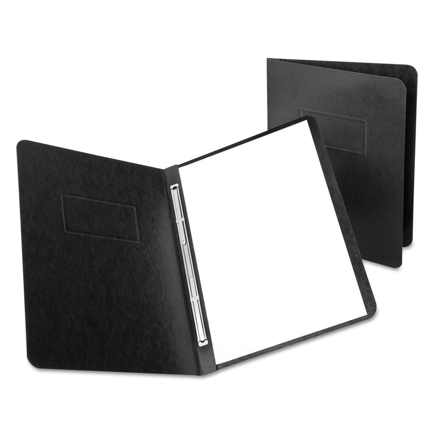 Heavyweight PressGuard and Pressboard Report Cover w/ Reinforced Side Hinge, 2-Prong Metal Fastener, 3" Cap, 8.5 x 11, Black -