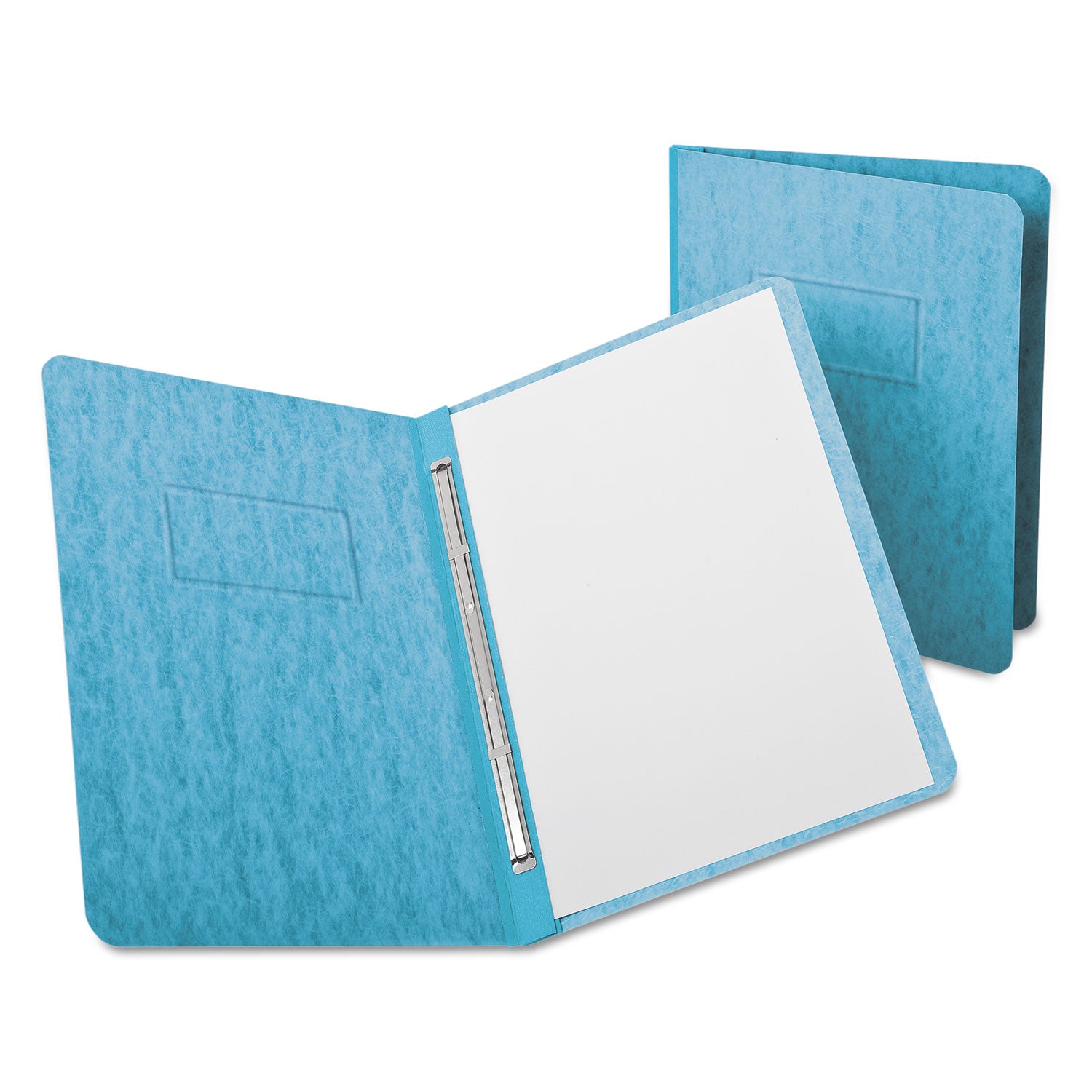 Heavyweight PressGuard and Pressboard Report Cover w/Reinforced Side Hinge, 2-Prong Fastener, 3" Cap, 8.5 x 11, Light Blue -