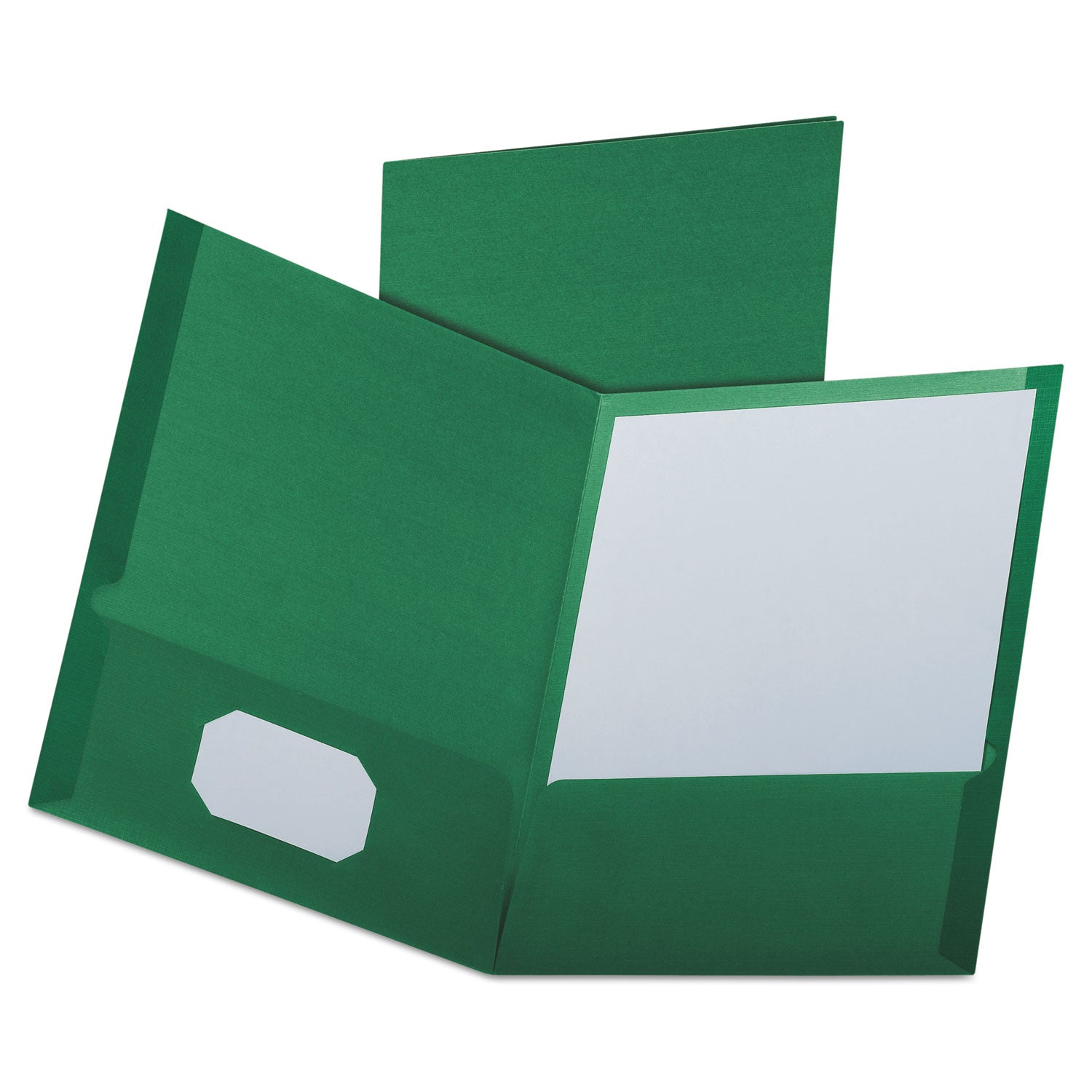 Linen Finish Twin Pocket Folders, 100-Sheet Capacity, 11 x 8.5, Hunter Green, 25/Box -
