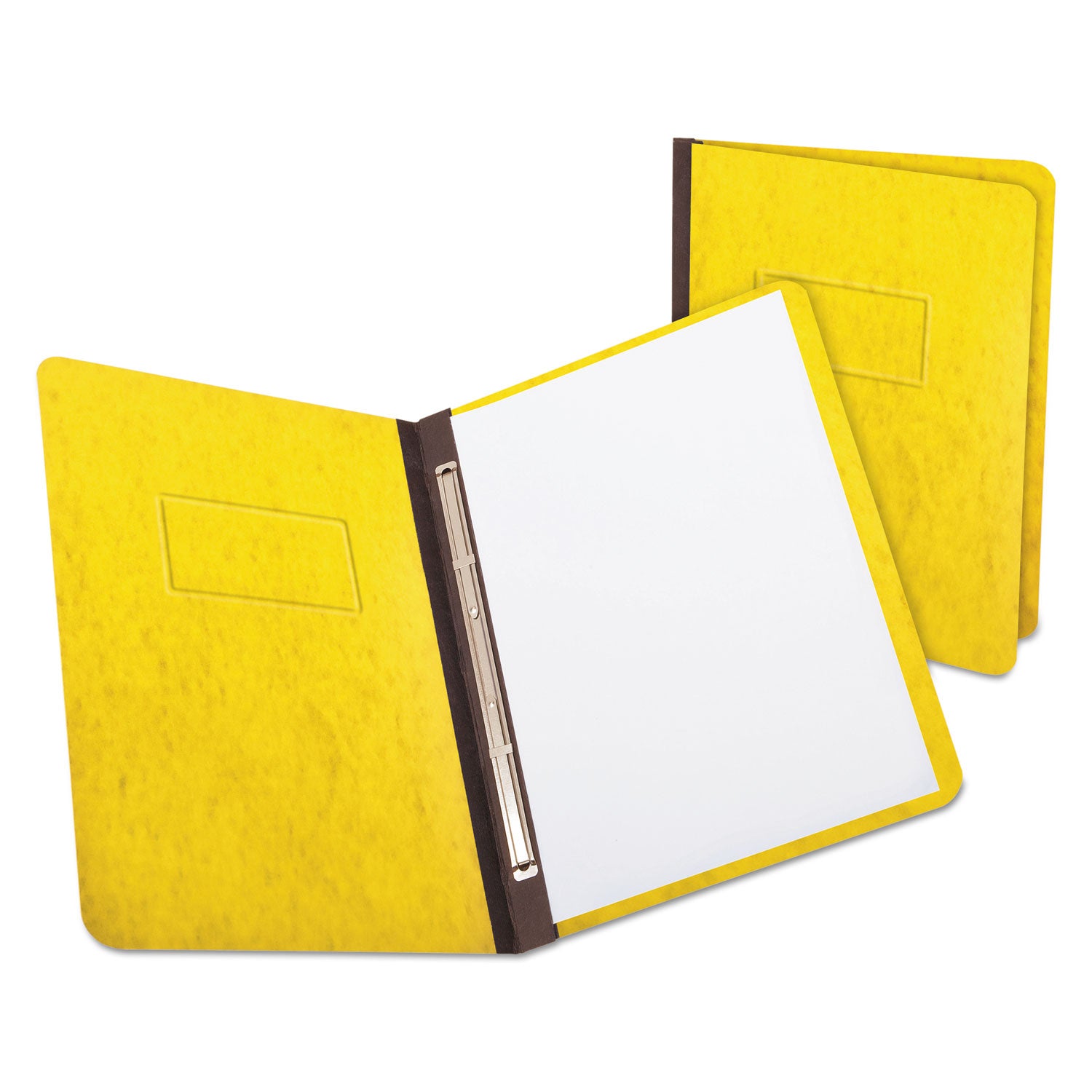 Heavyweight PressGuard and Pressboard Report Cover w/ Reinforced Side Hinge, 2-Prong Metal Fastener, 3" Cap, 8.5 x 11, Yellow -