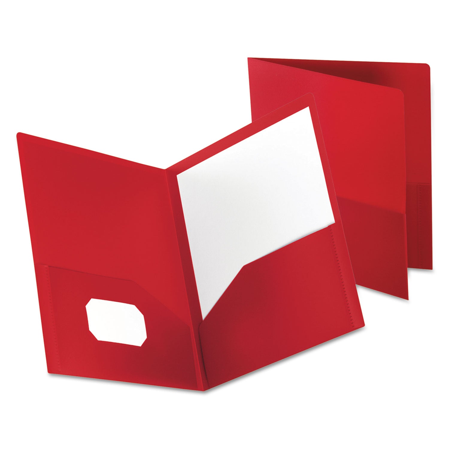 Poly Twin-Pocket Folder, 100-Sheet Capacity, 11 x 8.5, Opaque Red -