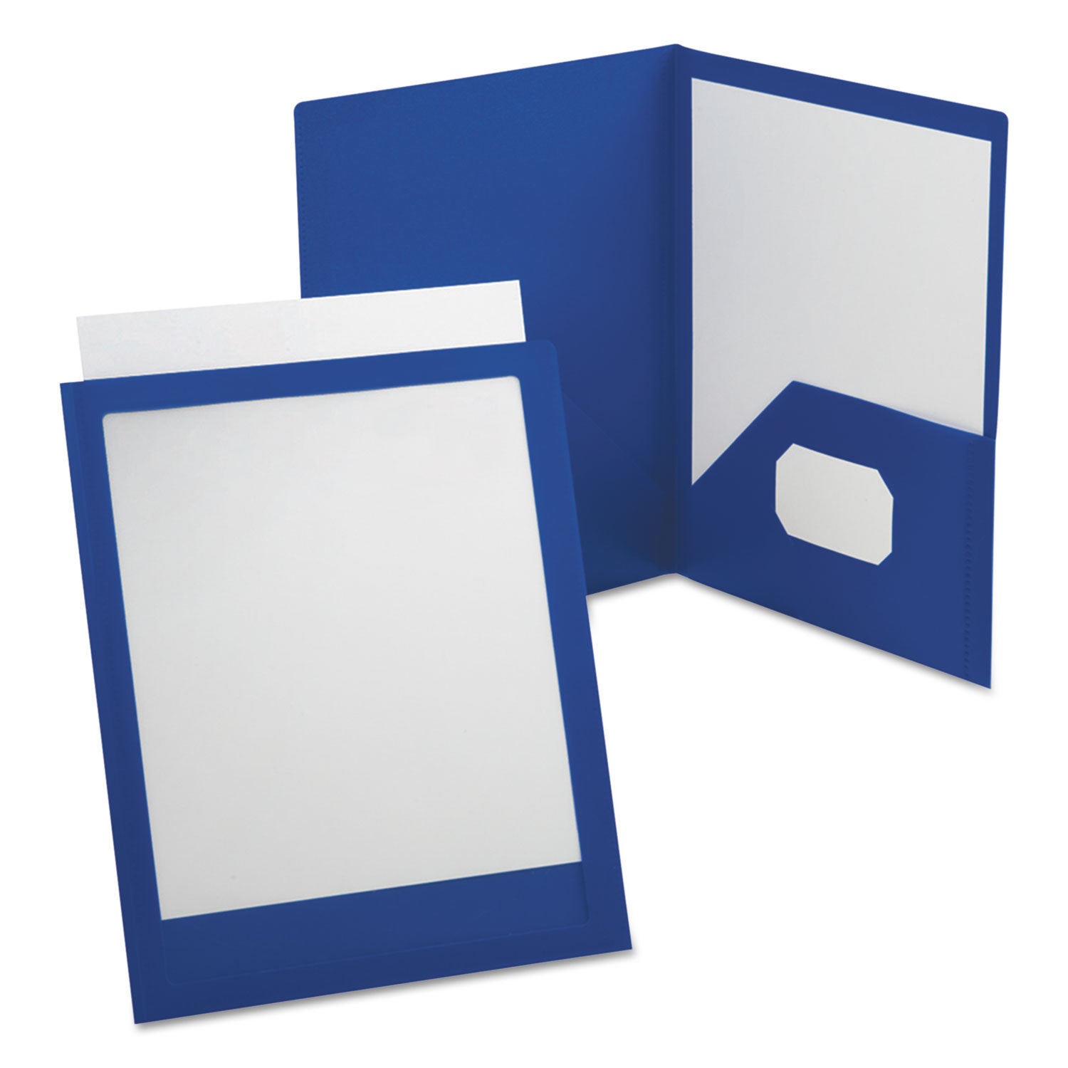 ViewFolio Polypropylene Portfolio, 100-Sheet Capacity, 11 x 8.5, Clear/Blue -