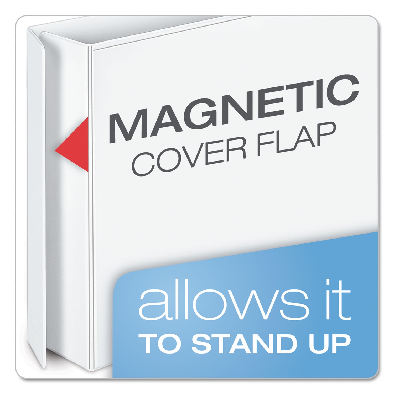 FreeStand Easy Open Locking Slant-D Ring Binder, 3 Rings, 3" Capacity, 11 x 8.5, White -